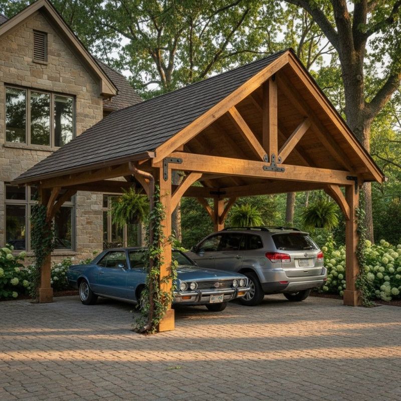 Wood Carport Installation